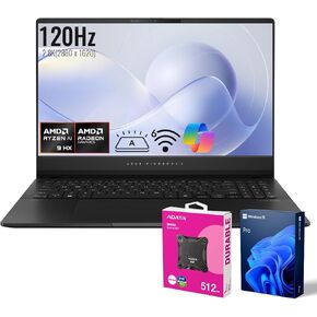 ASUS Vivobook S 16 AI Copilot+ PC Business Laptop, 15.6" 2.8K 120Hz, AMD Ryzen AI 9 HX 370, 32GB RAM, 2TB SSD, Radeon Graphics, Wi-Fi 6, RGB Backlit KB, W11 Pro, Bundle with ADATA 512GB External SSD