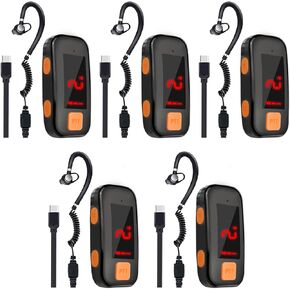 Super Mini Walkie Talkies Pro with Waterproof, Two Way Radio with Earpieces for Adults, Small Walkie Talkie for Outdoor, Hiking, Baseball, Restaurant, Security, Golf, Yacht, 5 Pack