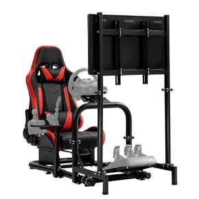 Hottoby Adjustable Racing Cockpit with TV Stand Seat Fit for Logitech,Thrustmaster,Fanatec,G920,T500,Wheel Shifter Pedals NOT Included