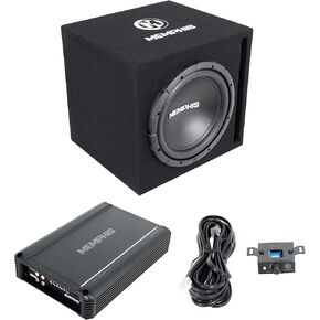 Memphis Audio SRXE112VP 12" 500w SRX Car Subwoofer Enclosure+Amplifier Package