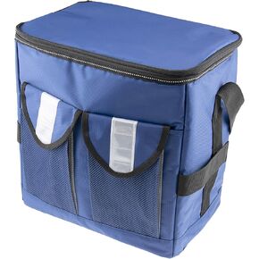 Large Insulated Dark Blue Cooler Bag for Men and Women with Zipper Pockets, Perfect for Work, Beach, Camping, Hiking and Everyday Use