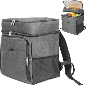 20L Insulated Backpack Cooler (16 Can Capacity) - Leakproof Cooler Bag for Beach Camping, Hiking & Picnic, Durable Ice Chest for Travel with Adjustable Straps(Black)
