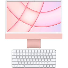 Apple iMac 24" with Retina 4.5K Display, M1 Chip with 8-Core CPU and 7-Core GPU, 8GB Memory, 256GB SSD, Pink, Mid 2021, Includes English and French Keyboards