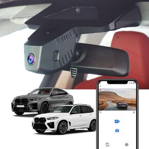 Fitcamx 4K Dash Cam Suitable for BMW X5 X5 M Hybrid & X6 X6 M 2024 2025 2026 (G05/G06), OEM Factory Style, UHD 2160P Video, Built-in WiFi & APP, Loop Recording, G-Sensor, Easy to Install, 64GB Card