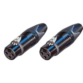 (2 حزمة) Neutrik NC3FXX-B 3-Pin XLR Cable Cable MT Connector Black W/Gold Pins