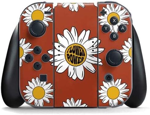 Skinit Decal Gaming Skin Compatible with Nintendo Switch (2017-2021) Joy-Con Controller - Flower Power Design in Saudi Arabia