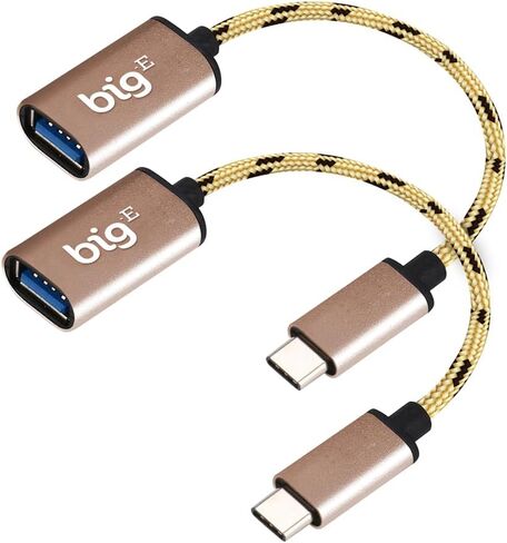Turbo 5GBPS USB-C إلى محول USB 3.0 [2PACK] متوافق مع Google Chromebook Pixelbook ، GO ، SLATE PIXEL FOR USB OTG ON-THE-GO THEDROLD 3/4 موصل قصير USBC ذكور إلى USB (Silver) in Kuwait