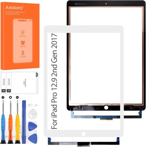 Screen for iPad Pro 12.9 2 2nd Gen 2017 Screen Replacement for iPad Pro 12.9 2nd Gen Tablet Touch Screen A1670,A1671 Touch Digitizer Repair Parts(Black No LCD (White) in Saudi Arabia