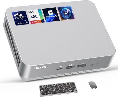 ASUS NUC 14 Pro Mini Desktop Computer, Intel Ultra 5 125H (14C/18T, Up to 4.5GHz), Small PC 16GB DDR5 RAM, 1TB PCIe SSD, Win 11 Pro, Intel Arc GPU, Thunderbolt 4, WiFi 6E, 8K, HDR, VESA Mount, Black in Kuwait