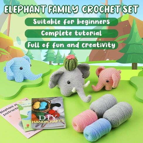 مجموعة WONVOC Crochet Starter Kit، مجموعة كروشيه للمبتدئين للبالغين، تعليمات خطوة بخطوة وفيديو تعليمي، مع خطاف كروشيه، غزل، ألياف البوليستر، علامات الغرز، سلك الأزهار، عيون بلاستيكية، حيوان الكسلان in Saudi Arabia