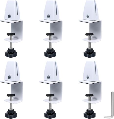 6 قطع من مشبك درع المكتب للوحة سميكة بسمك 2 إلى 20 مم، مشابك مقسمة للمكتب قابلة للتعديل، واقيات العطس من الألومنيوم، مشابك لوحة الخصوصية المكتبية للمكاتب والمتاجر والمدارس in Kuwait