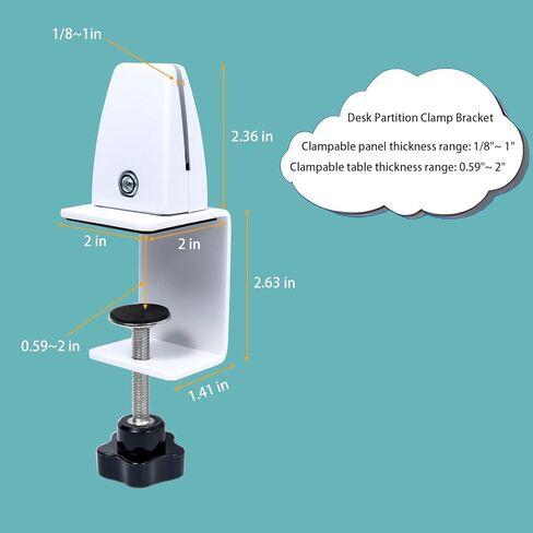 6 قطع من مشبك درع المكتب للوحة سميكة بسمك 2 إلى 20 مم، مشابك مقسمة للمكتب قابلة للتعديل، واقيات العطس من الألومنيوم، مشابك لوحة الخصوصية المكتبية للمكاتب والمتاجر والمدارس in Kuwait