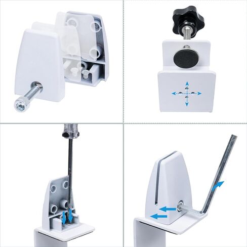 6 قطع من مشبك درع المكتب للوحة سميكة بسمك 2 إلى 20 مم، مشابك مقسمة للمكتب قابلة للتعديل، واقيات العطس من الألومنيوم، مشابك لوحة الخصوصية المكتبية للمكاتب والمتاجر والمدارس in Kuwait