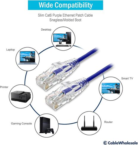 CableWholesale Cat6 Slim Ethernet Patch Cable ، 28AWG ، ETL Addressed ، RJ45 Gold Plate Connector Snagless/Boot unshieared (UTP) ، كابل شبكة الإنترنت ، برتقالي ، 6 أقدام in Kuwait