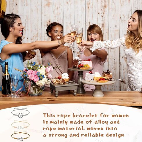Sureio 48 Pcs Horse Bracelet Gifts Bulk Horse Party Favors Cowgirl Bracelets Western Bracelet Horseshoe Jewelry Adjustable Rope Braided Bracelets for Girls Women Teen Country Party Equestrian Lovers in Saudi Arabia