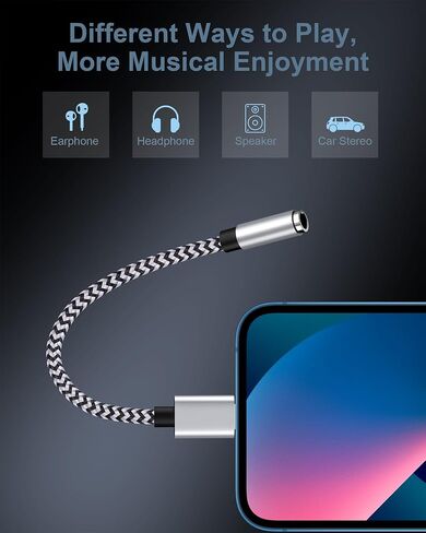 2Pack iPhone سماعات سماعة رأس ، [Apple MFI Certified] Lightning إلى سماعة رأس/سماعة سماعة/أذن Aux Aux Aux Aux Aux Dongle Dongle لـ iPhone 14 13 12 11 Pro Max Plus Mini XR XS 8 iPad iPod in Kuwait