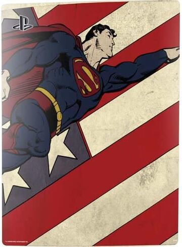 Skinit Decal Gaming Skin Compatible with PS5 Bundle - Officially Licensed DC Comics Superman Vintage Pose American Flag Design in Saudi Arabia