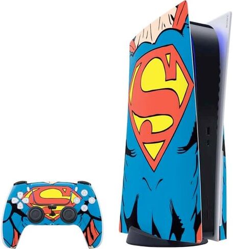 Skinit Decal Gaming Skin Compatible with PS5 Bundle - Officially Licensed DC Comics Superman Vintage Pose American Flag Design in Saudi Arabia