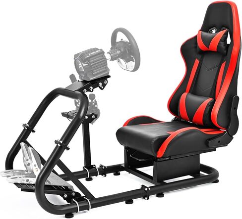 Marada قيادة محاكاة قمرة القيادة مع مقعد السباق مناسبا لـ Logitech G29 G920 G923 ، Fanatec ، Thrustmaster ، قمرة القيادة محاكاة السباق ، فرملة يد العجلات غير المدرجة in Saudi Arabia