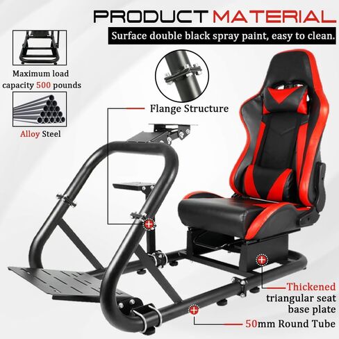 Marada قيادة محاكاة قمرة القيادة مع مقعد السباق مناسبا لـ Logitech G29 G920 G923 ، Fanatec ، Thrustmaster ، قمرة القيادة محاكاة السباق ، فرملة يد العجلات غير المدرجة in Saudi Arabia