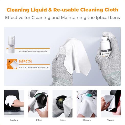 K&F Concept 4-in-1 Camera Cleaning Kit with Lens Brush Pen, Rocket Air Blower, Microfiber Cleaning Cloth, Lens Cleaner Kit for Canon Nikon Pentax Sony DSLR Cameras Cleaning Tool Accessories in Saudi Arabia