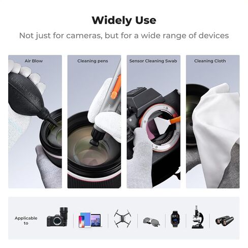 K&F Concept 4-in-1 Camera Cleaning Kit with Lens Brush Pen, Rocket Air Blower, Microfiber Cleaning Cloth, Lens Cleaner Kit for Canon Nikon Pentax Sony DSLR Cameras Cleaning Tool Accessories in Saudi Arabia