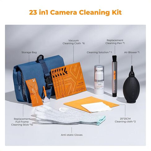 K&F Concept 4-in-1 Camera Cleaning Kit with Lens Brush Pen, Rocket Air Blower, Microfiber Cleaning Cloth, Lens Cleaner Kit for Canon Nikon Pentax Sony DSLR Cameras Cleaning Tool Accessories in Saudi Arabia