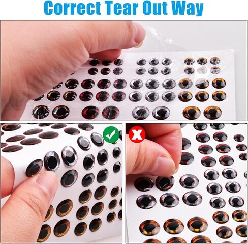 OROOTL Fishing Lure Stickers Eyes Kit, Assorted Holographic Adhesive Flash Lure Tapes 3D/4D/5D Fishing Eyes Reflective Film Stickers for Fly Tying DIY Materials in Saudi Arabia