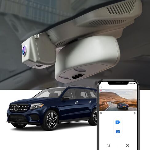 FITCAMX DUAL 2160P+REAR 1080P DASH CAM لعام 2020-2025 مرسيدس-بنز GLE GLS 350 450 580 V167 X167 (Model D) ، OEM Look ، 2 Way HD Video ، WiFi & App ، G-SESOR ، Loop Recording ، Easy-Set ، 128GB Card ، in Kuwait