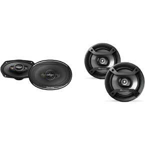 PIONEER 6"x9" 4-Way and 6.5" 2-Way Coaxial Car Speakers Bundle - A-Series Oval and Round Black Car Audio Speakers