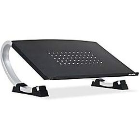 Allsop Laptop Adjustable Curve Stand - Up to 17" Screen Support - 40 lb Load Capacity - 5.6" Height x 14.7" Width x 11.5" Depth - Steel - Black, Silver