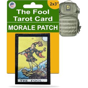 RedheadedTshirts The Coffee Tarot Card Morale Patch -Made in The USA- Tactical Hook and Loop, yellow