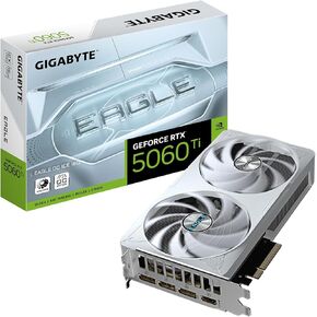 Gigabyte GeForce RTX 5060 Ti Eagle OC ICE 16G Graphics Card - 16GB GDDR7, 128 Bit, PCI-E 5.0, 2617MHz Core Frequency, 3 x DisplayPort, 1 x HDMI, GV-N506TEAGLEOC ICE-16GD