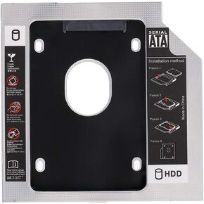 Hxber Aluminium سبيكة SATA3.0 2nd HDD CADDY 9.5mm 2.5 بوصة SSD HDD العلبة لأجهزة الكمبيوتر المحمولة كمبيوتر سطح المكتب