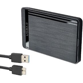 2.5" External Hard Drive Enclosure, SATA to USB 3.0 Tool-Free for 7mm/9.5mm 2.5 inch SSD HDD with UASP SATA, 5Gbps, Black