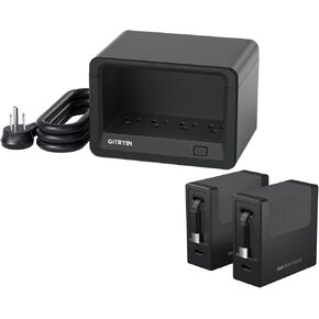 Desktop Charging Station with 2 Retractable Wall Chargers