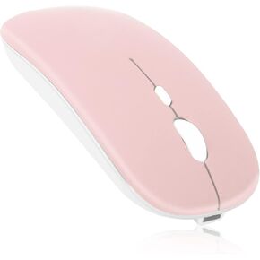 UrbanX 2.4GHz & Bluetooth Mouse, Rechargeable Wireless Mouse for MacBook air Bluetooth Wireless Mouse for Laptop/PC/Mac/Computer/Tablet/Android RGB LED Lavender Purple in Kuwait