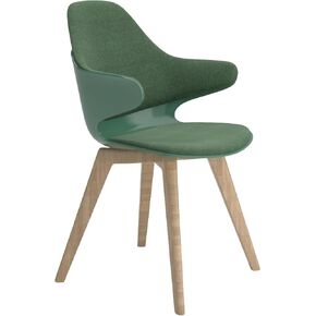 We're it, Nola Wood Frame Modern Side Chair with Upholstered Seat and Back (Green)