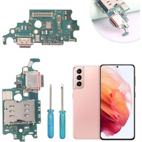 USB Charging Port Replacement for Samsung Galaxy S21 G991U 5G USB Dock Connector Flex Cable for Samsung Galaxy S21 G991U Charger Board Flex Cable Assembly with Tools