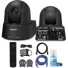 Sony SRG-A40 4K PTZ Camera with Built-in AI and 30x/40x Clear Image Zoom (Black) (SRGA40) + Network Cable + Cleaning Kit + HDMI Cable (Renewed)