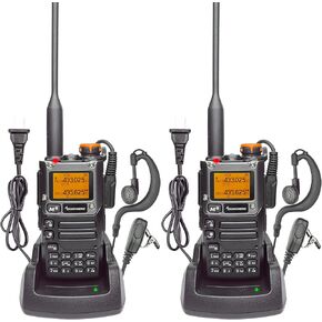 UV-K6 Ham Radio Handheld Walkie Talkies Long Range,NOAA Weather Receiver Survival Gear and Supplies for Hiking Camping 2 Pack