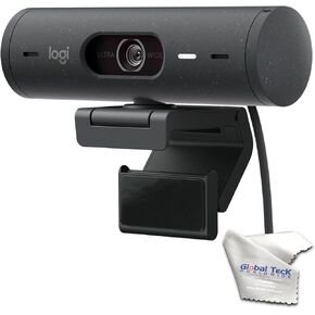 Logitech Brio 505 Business Webcam 1080p Full HD, Auto Light Correction, HDR, Noise-Canceling Mic, Wide-Angle Lens, USB Connectivity, Streaming, Conferencing, Windows & Mac Compatible - With GTW Cloth