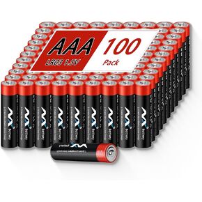 100 حزمة بطاريات AAA ، بطاريات القلوية AAA ثلاثية الأداء ثلاثة أضعاف مع بطارية طاقة طويلة طول الوجه لمدة 10 سنوات لألعاب الأطفال ، روموتيس ، مختلف الأجهزة المنزلية