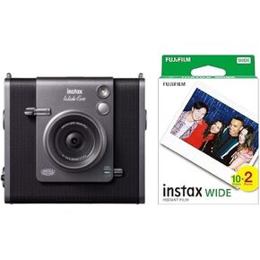 INSTAX Wide EVO Hybrid Instant Film Camera with 5 Packs Fujifilm Instax Wide Instant Film Twin Pack + 32GB Memory Card + Card Reader + Octo Tripod + Sunshine Photo Microfiber Cleaning Cloth