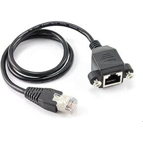CablesOnline 1.5ft Cat5e RJ45 M/F Shielded Ethernet Network Screw Panel Mount Extension Cable, (U-P001H)