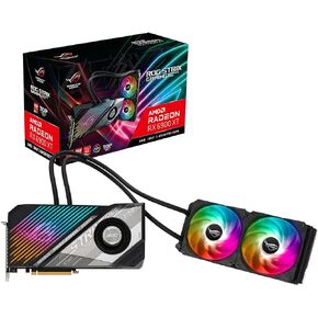 ASUS ROG Strix LC AMD Radeon™ RX 6900 XT TOP Edition Gaming Graphics Card (AMD RDNA™ 2, PCIe 4.0, 16GB GDDR6, HDMI 2.1, DisplayPort 1.4a, Full-coverage cold plate, 240mm radiator, 600mm tubing)