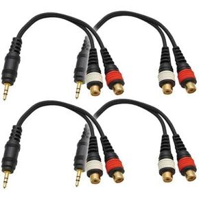 Seismic Audio SA-iEM2TRSF-4Pack 6-Inches Stage and Studio Patch Cable