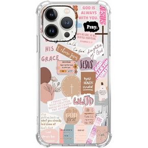 Jesus Christian Aesthetic Bible Verse Quotes Collage,Trendy Soft TPU Bumper Case for iPhone 12 Pro Max