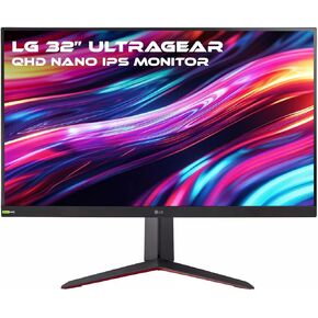LG 32-inch Ultragear Gaming Monitor, QHD Nano IPS, 165Hz, 1ms, HDR, G-SYNC Compatible, Black (Renewed)