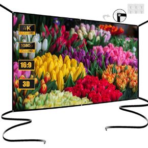 2025 New 120" Foldable Projector Screen - Thickened 4-Corner Rope Design, Portable Anti-Crease 16:9 HD Indoor/Outdoor Movie Screen for Camping, Parties & Home Theater by Pryznal